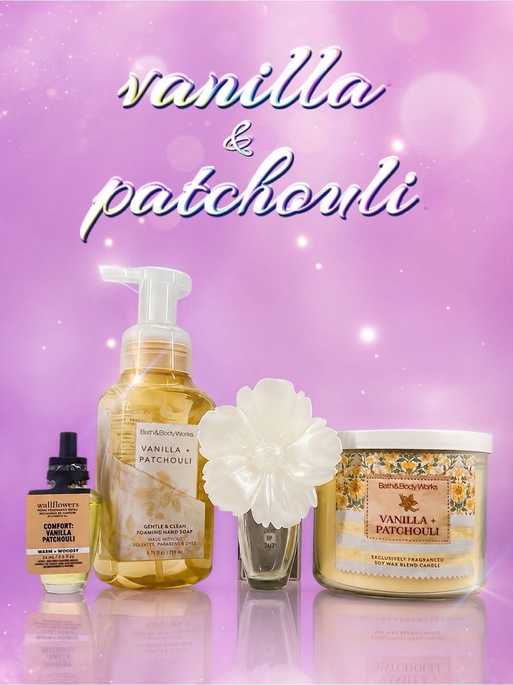 Bath & Body Works Vanilla Patchouli 4pc Rare Set